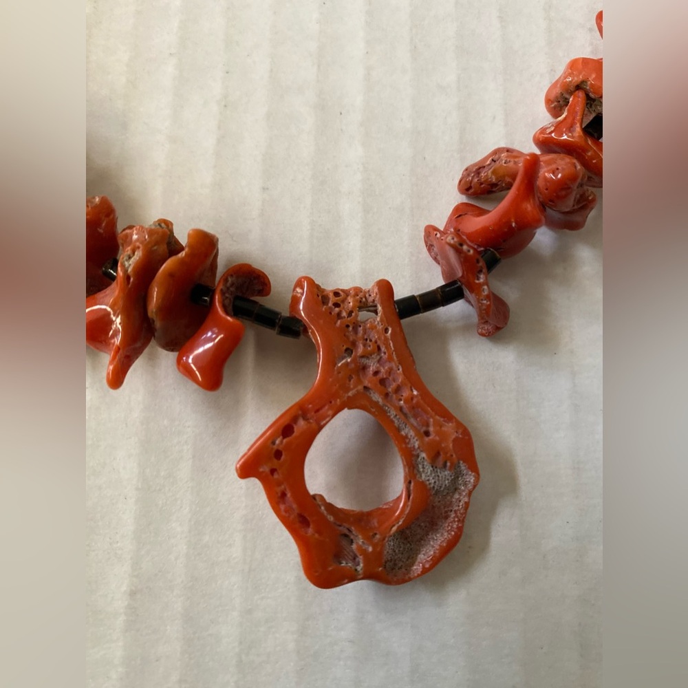 Rare Old Pawn Red Orange Coral with Heishi Necklace - Picture 8 of 9